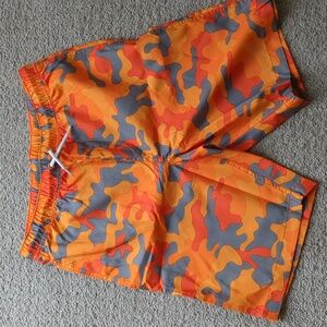 Lands End Swim trunks boys XXL orange camo